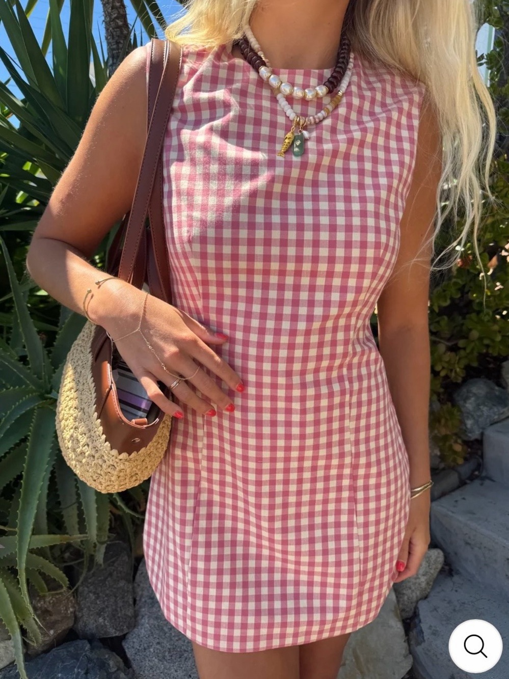 KEEN THE LABEL NWT VALERIA GINGHAM MINI DRESS Size L
